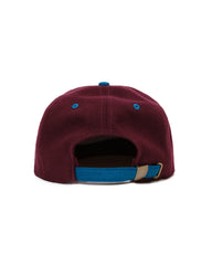 Evil Eyes Wool Five Panel Hat - Burgundy