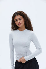 Long Sleeve Top - Grey Melange