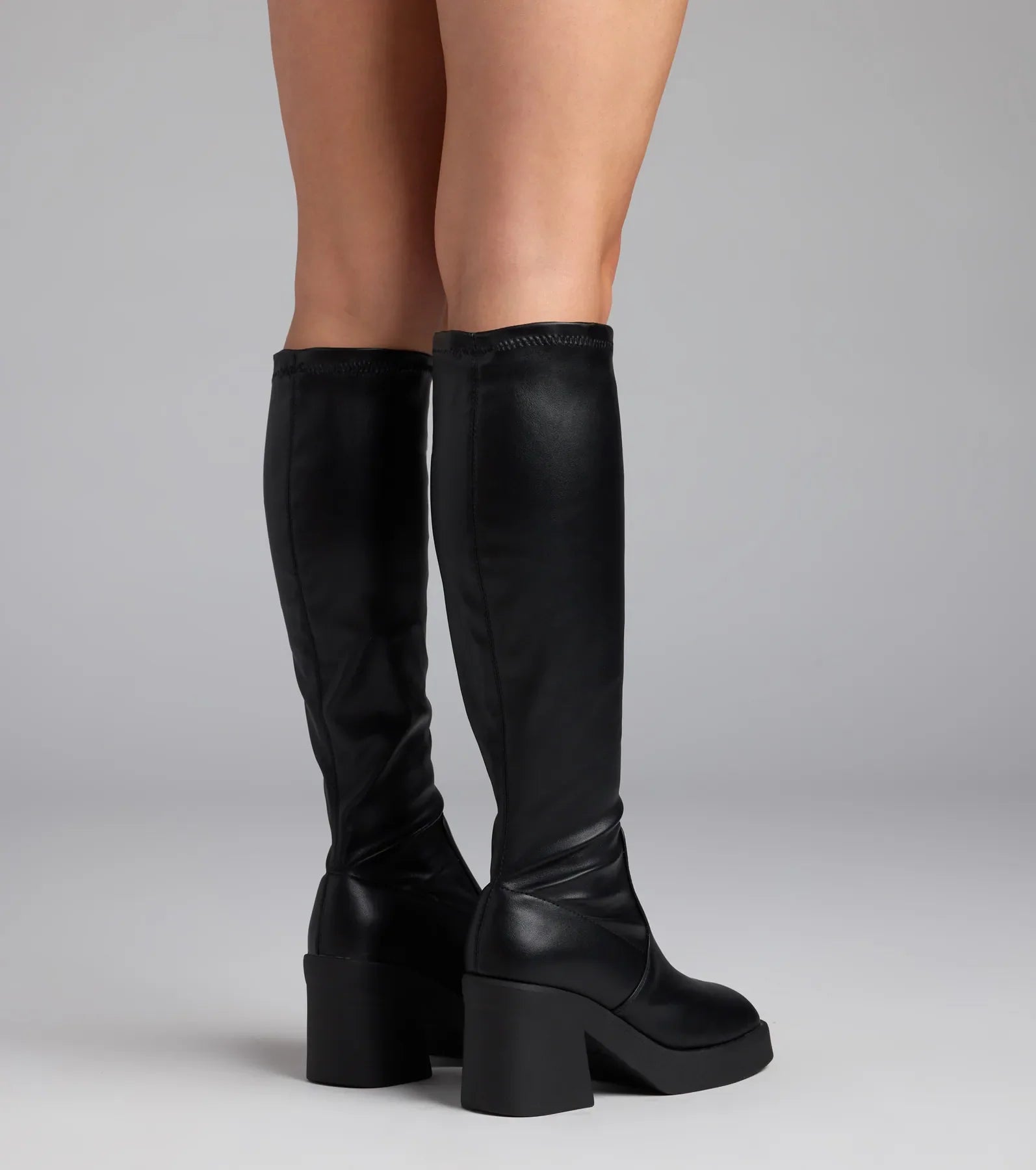 Step Out Platform Block Heel Boots