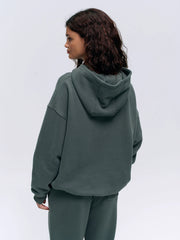 Varsity Oversized Hoodie - Sea Green/Marshmallow White