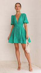 Erin Mini Dress - Emerald