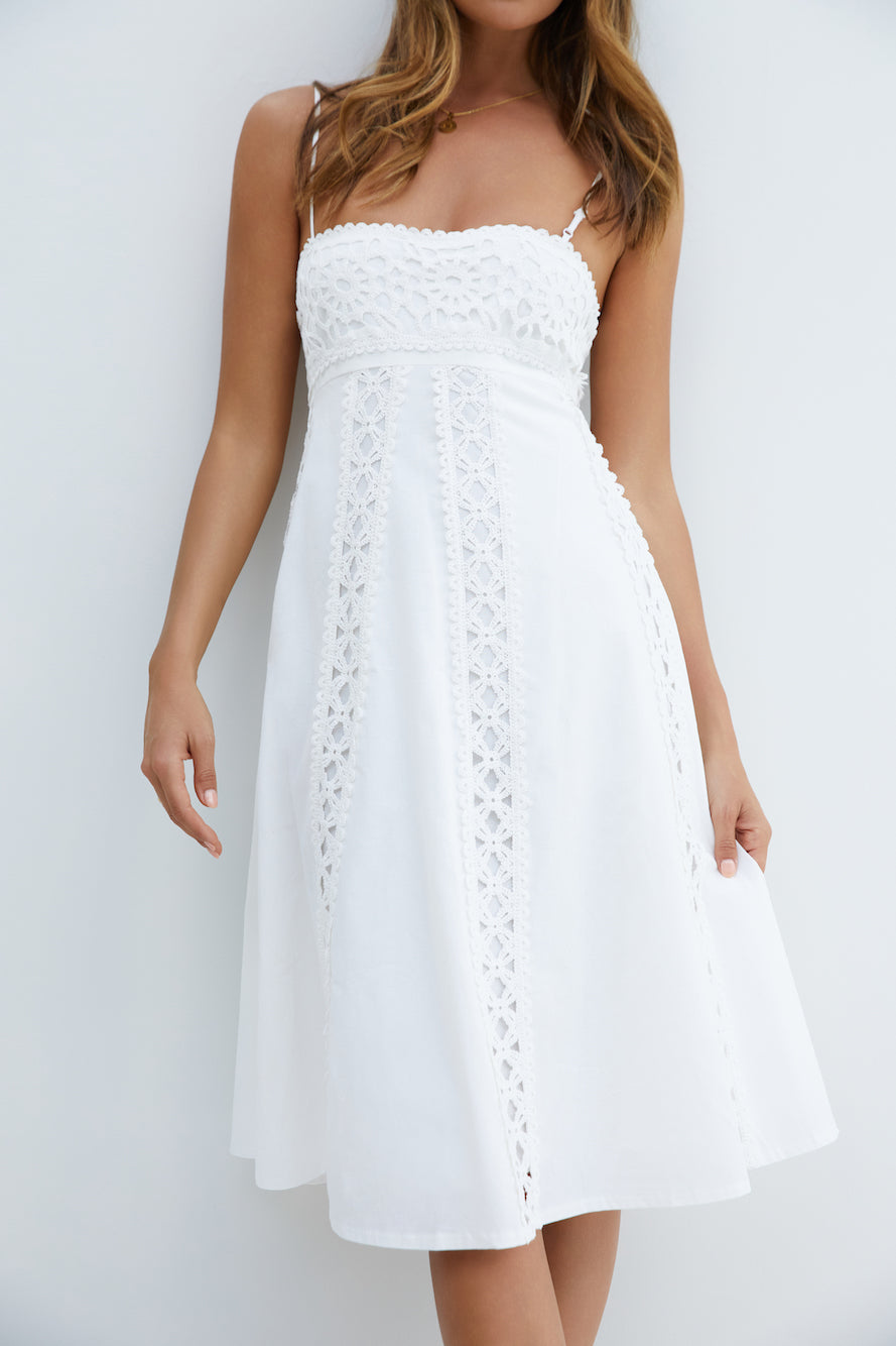 Celestial  Midi Dress White