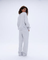 ADA Stitch Loose Fit Sweatpants - Light Grey Melange/Marshmallow White
