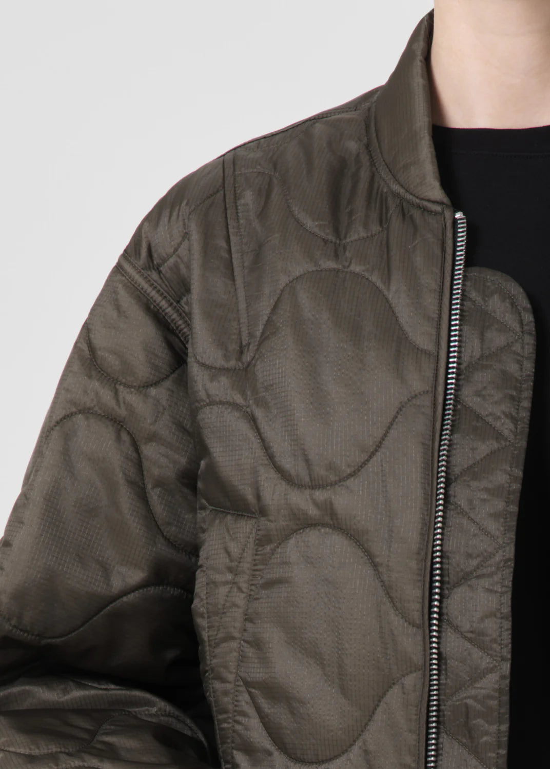 Shoreditch Ski Club x AGOLDE Iona Quilted Jacket in Olive