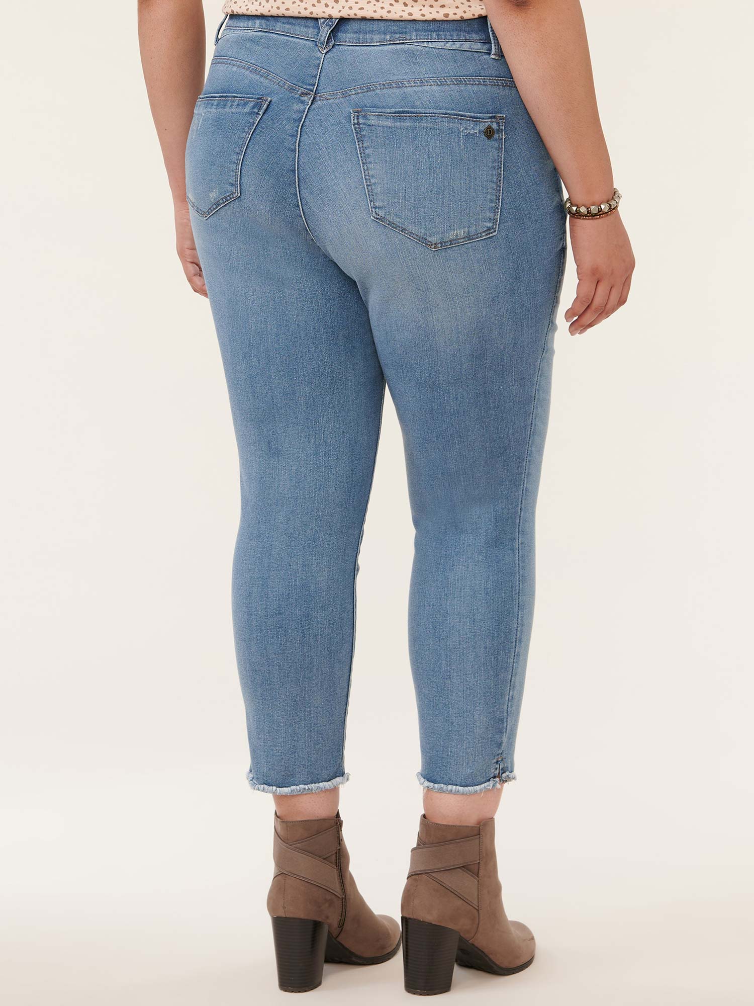 "Ab"solution® High Rise Fray Hem Plus Vintage Skinny Jean