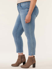"Ab"solution® High Rise Fray Hem Plus Vintage Skinny Jean