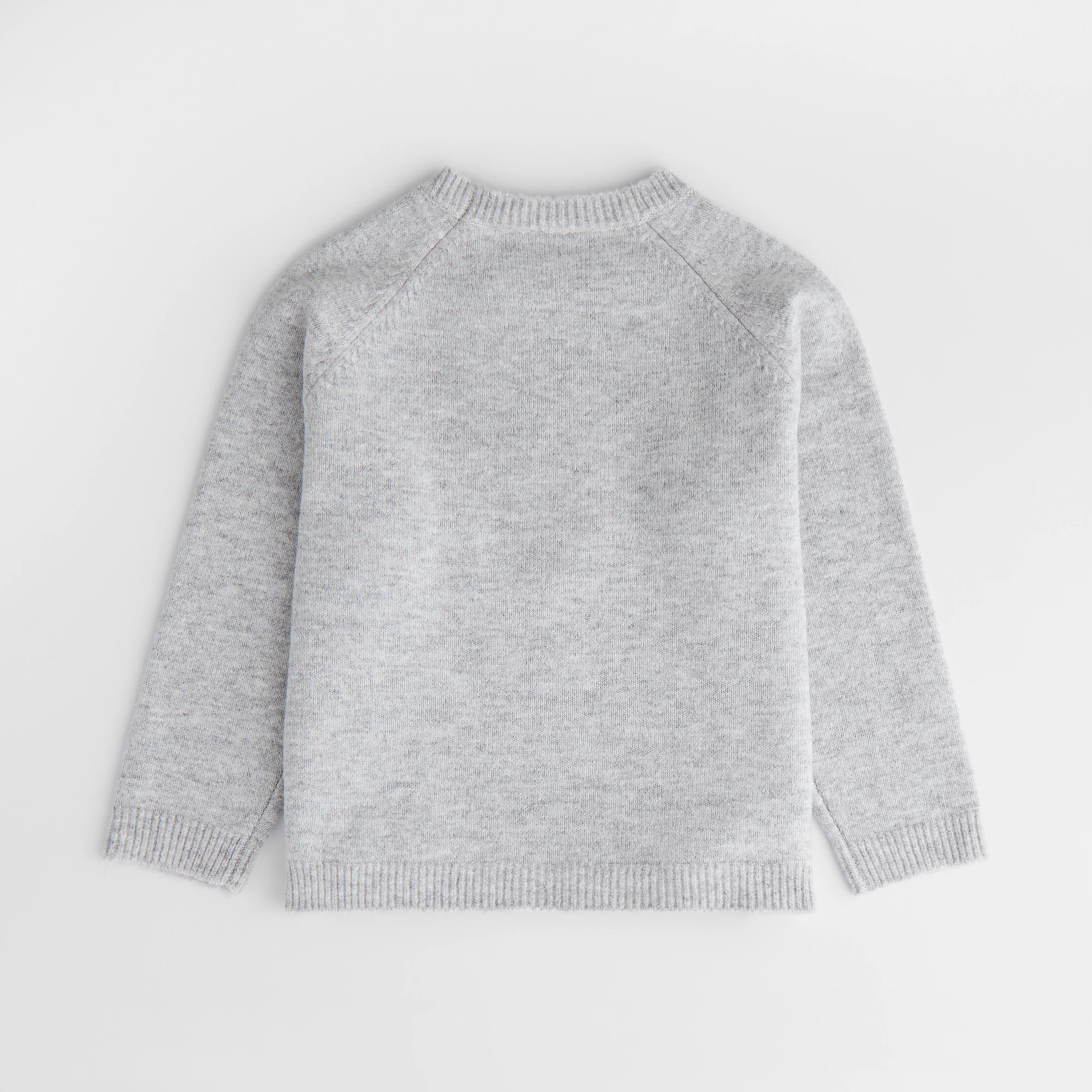 Mini ADA Knit Sweatshirt - Light Grey Melange/Navy Blue