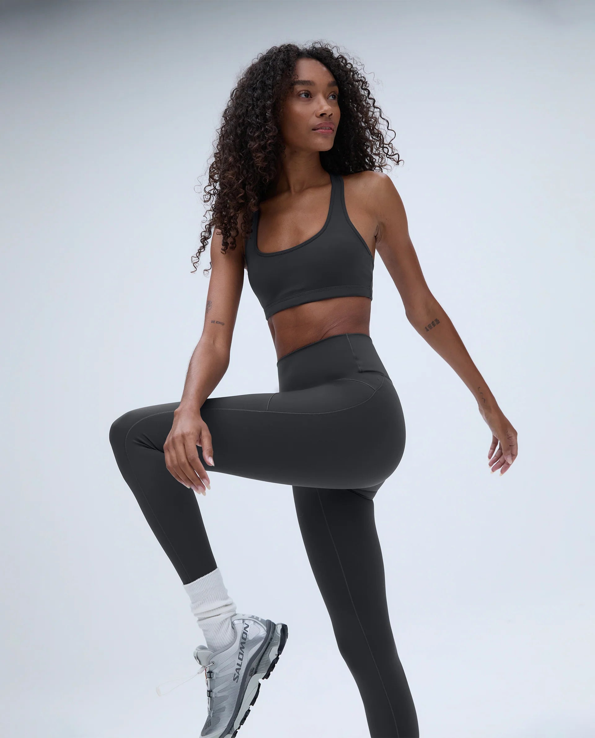 Ultimate Graphic Seam Detail Zip Pocket Leggings - Graphite Grey