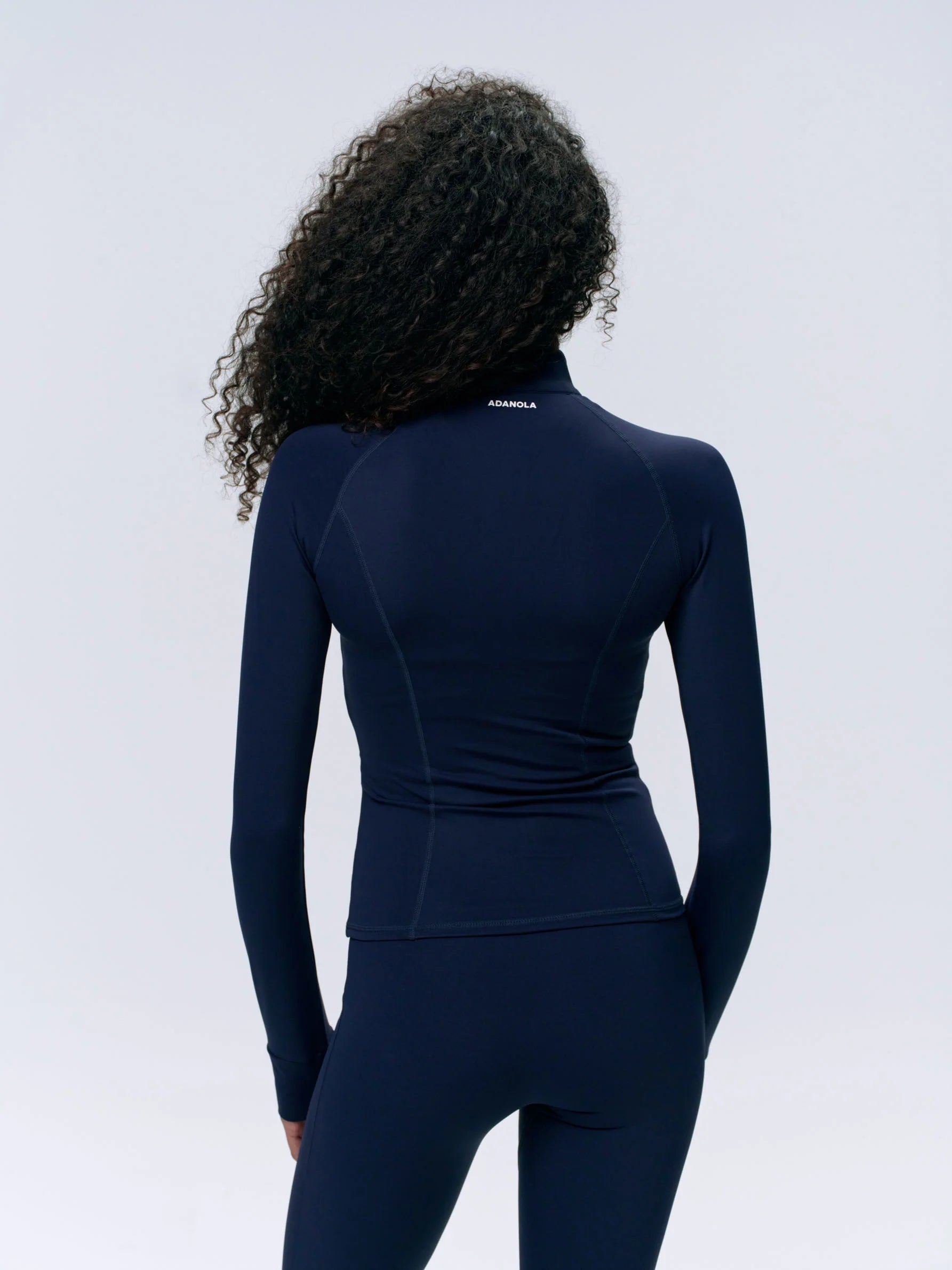 Ultimate Long Sleeve Zip Up Top - Navy Blue
