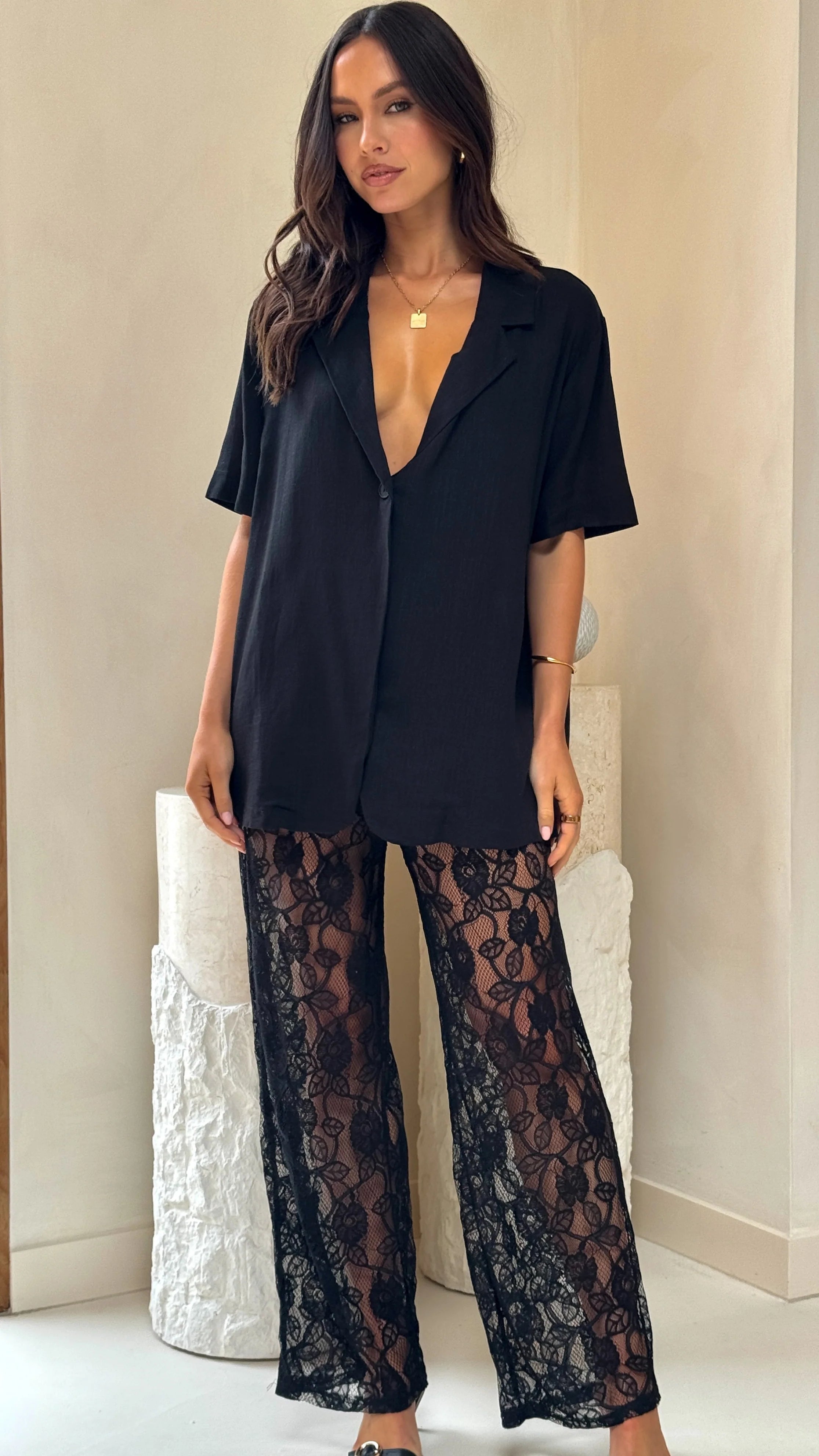 Baxter Pant - Black Lace