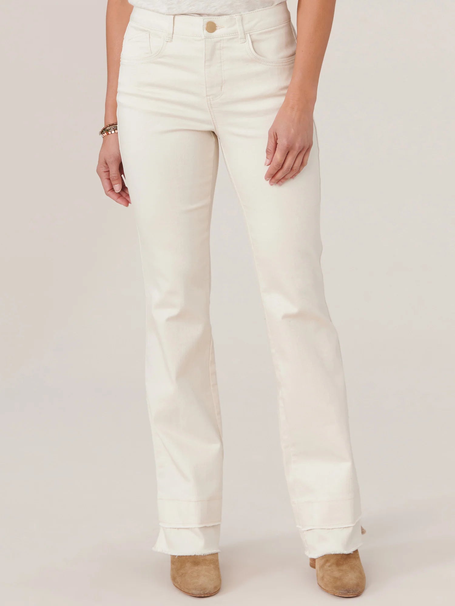 "Ab"solution® High Rise Itty Bitty More Boot with Double Fray Hem