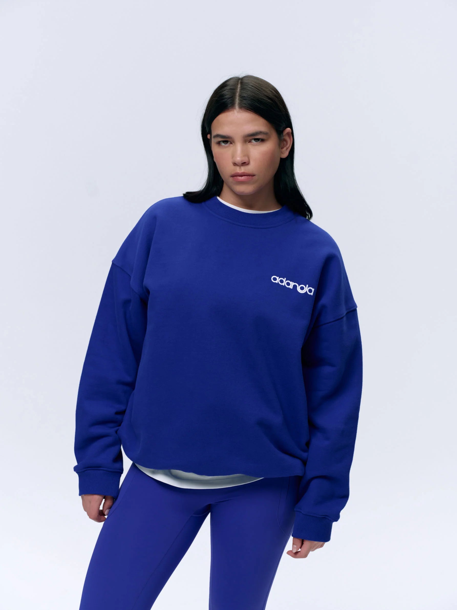 Motion Oversized Sweatshirt - Cobalt Blue/White