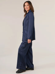 Long Sleeve Double Button Angled Flap Pocket Blazer