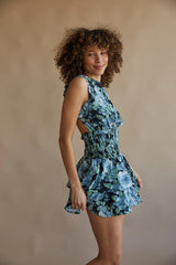 Abigail Floral Open Back Romper