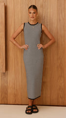 Leilah Maxi Dress - Black Stripe