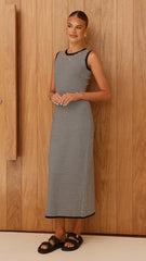 Leilah Maxi Dress - Black Stripe