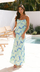 Margie Midi Dress - Green/Blue