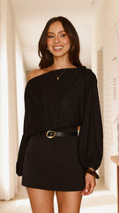 Katara Off Shoulder Top - Black