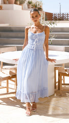 Halo Maxi Dress - Blue / White