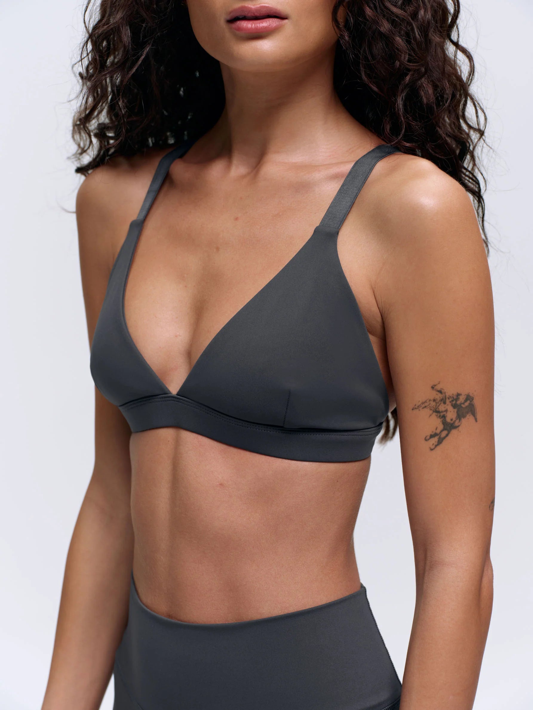 Ultimate Triangle Cross Back Bra - Graphite Grey