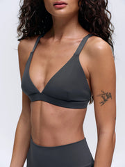 Ultimate Triangle Cross Back Bra - Graphite Grey
