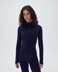 Ultimate Long Sleeve Quarter Zip Top - Navy Blue