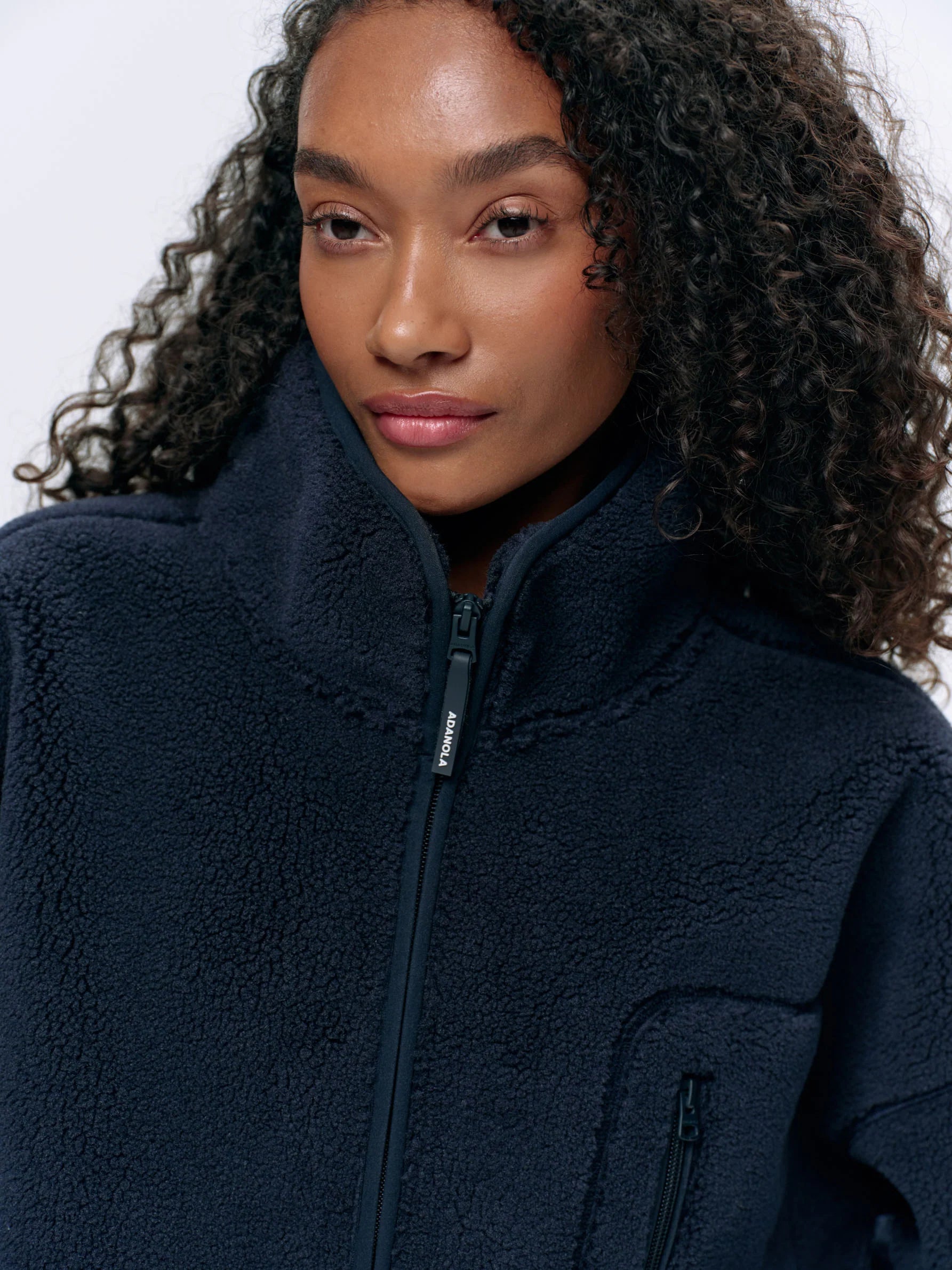 Oversized Pocket Zip Through Fleece - Navy Blue