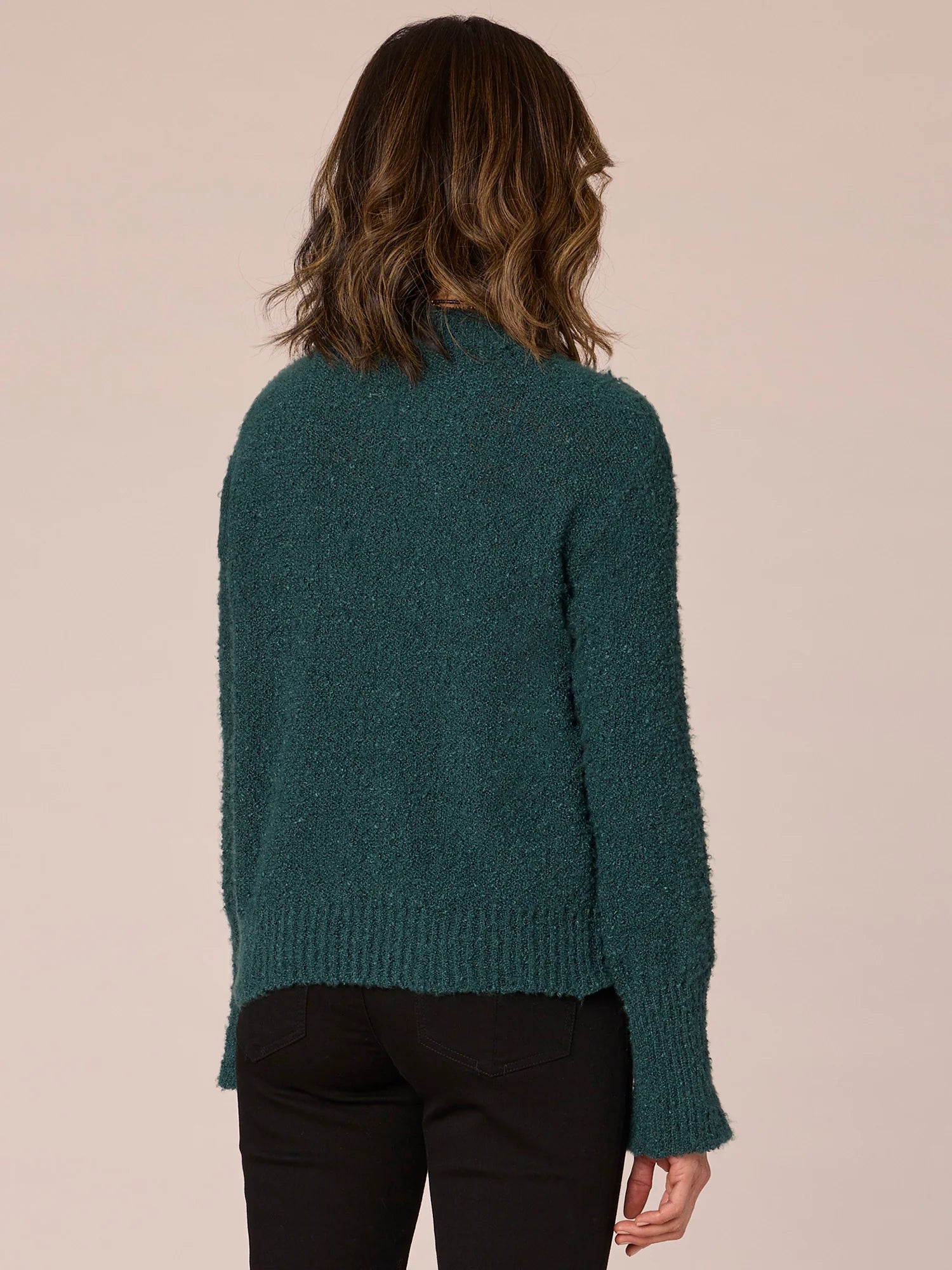 Long Sleeve Double Banded Round Neck Sweater