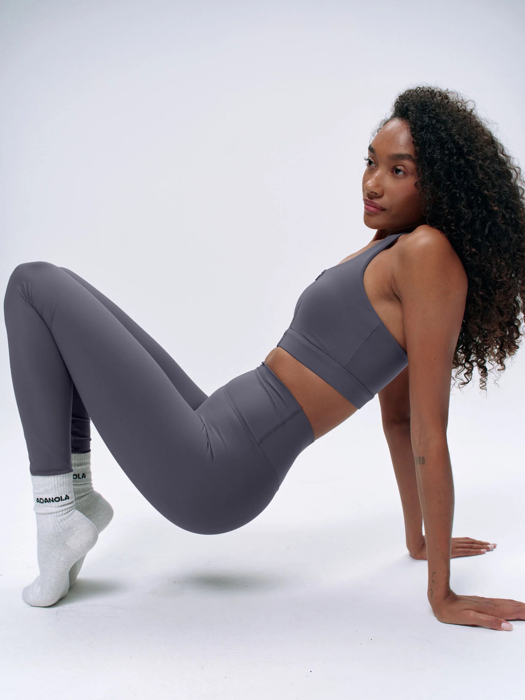 Ultimate Seam Detail Zip Pocket Leggings - Dark Grey