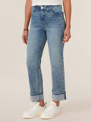 "Ab"solution® High Rise Light Blue Boyfriend Jean