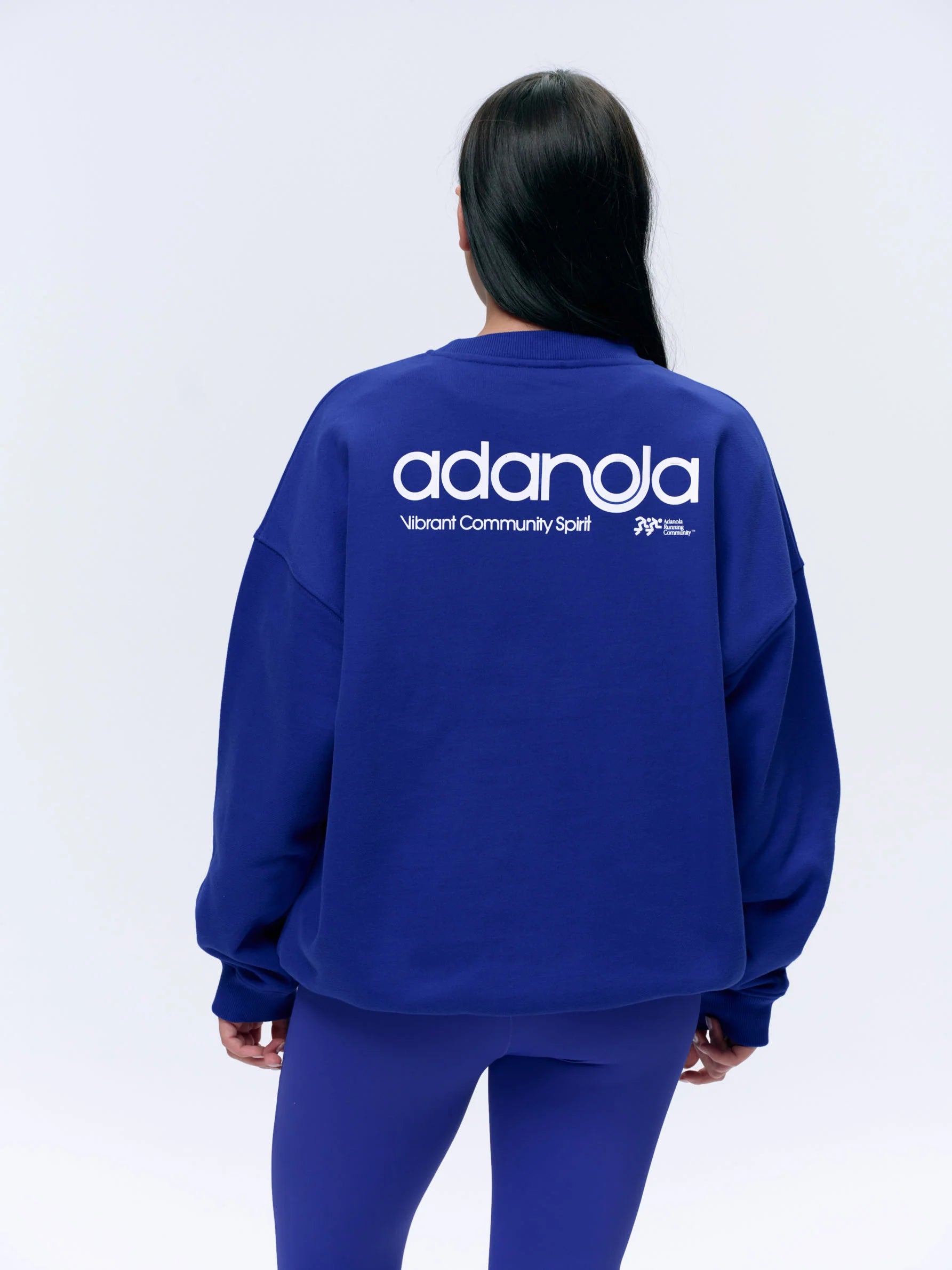 Motion Oversized Sweatshirt - Cobalt Blue/White