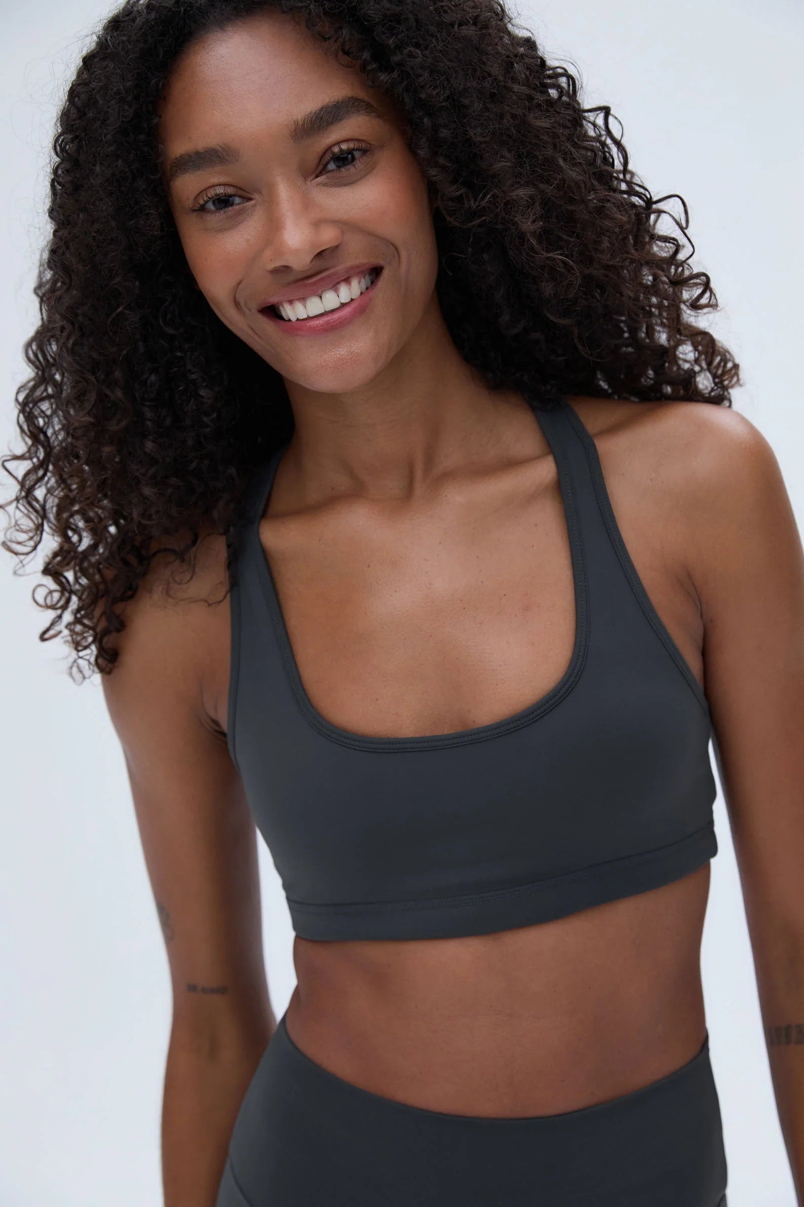 Ultimate Scoop Neck Racer Back Bra - Graphite Grey