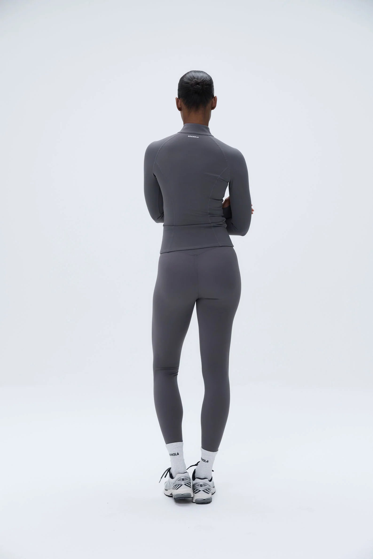 Ultimate Long Sleeve Zip Up Top - Dark Grey