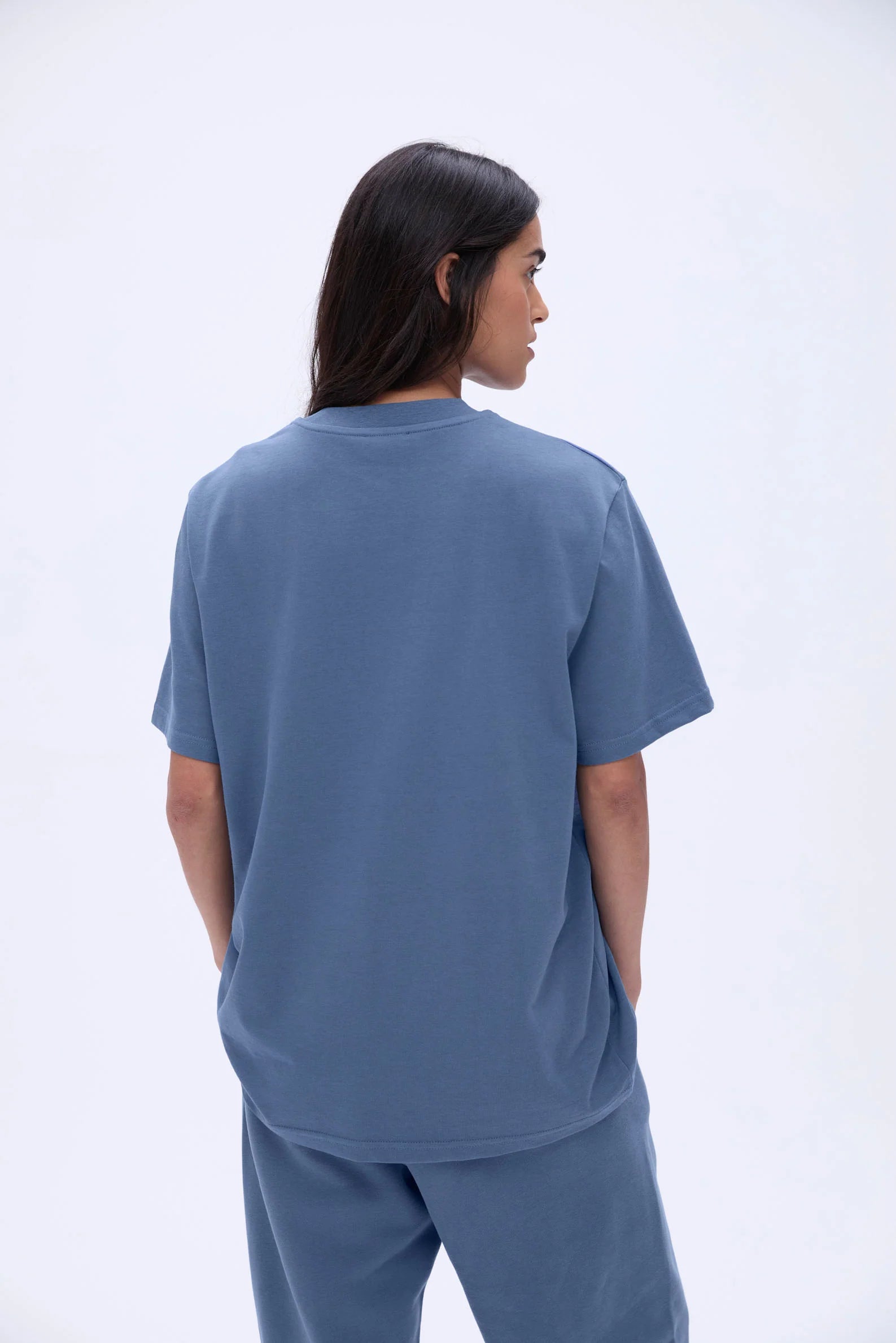 Varsity Stitch Oversized Short Sleeve T-shirt - Vintage Blue