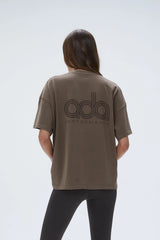 Performance Washed Short Sleeve Drop Shoulder T-shirt - Cocoa Brown