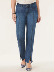 "Ab"solution® High Rise Front Slit Straight Leg Jeans