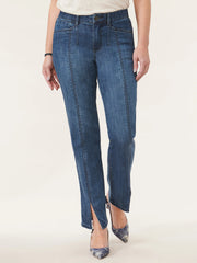 "Ab"solution® High Rise Front Slit Straight Leg Jeans