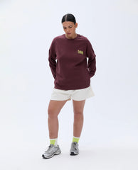 Trail Washed Long Sleeve Drop Shoulder T-shirt - Burgundy