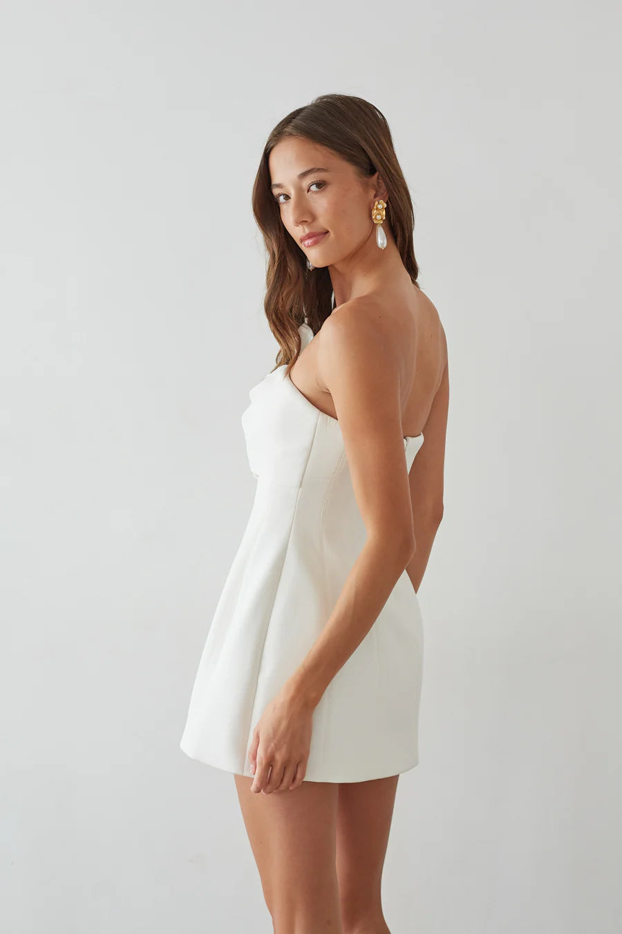 Alix Twist Front Bubble Mini Dress