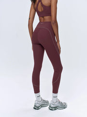 Ultimate Reflective Piping Leggings - Burgundy