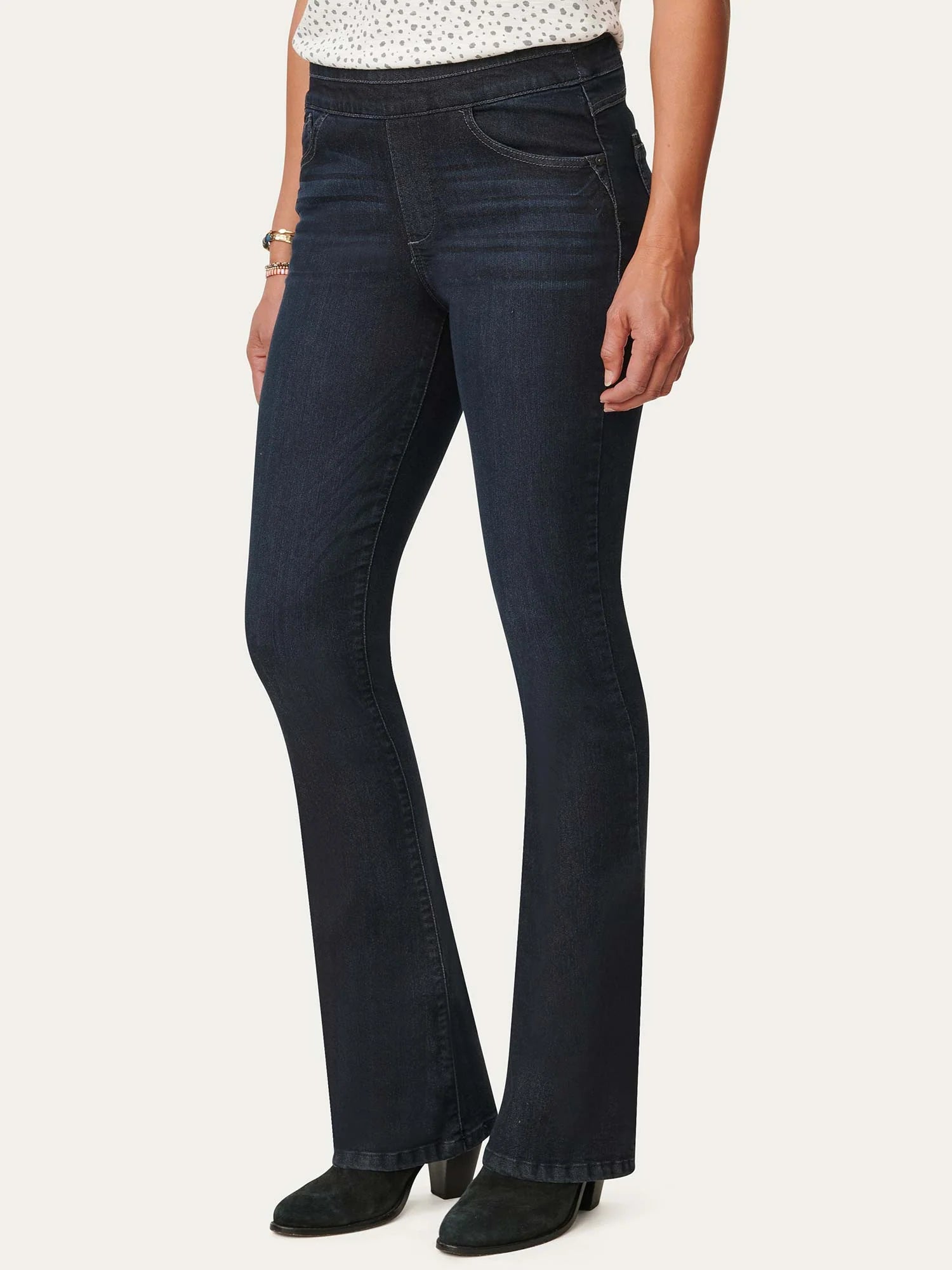 "Ab"solution® High Rise Indigo Itty Bitty Bootcut Glider Jean