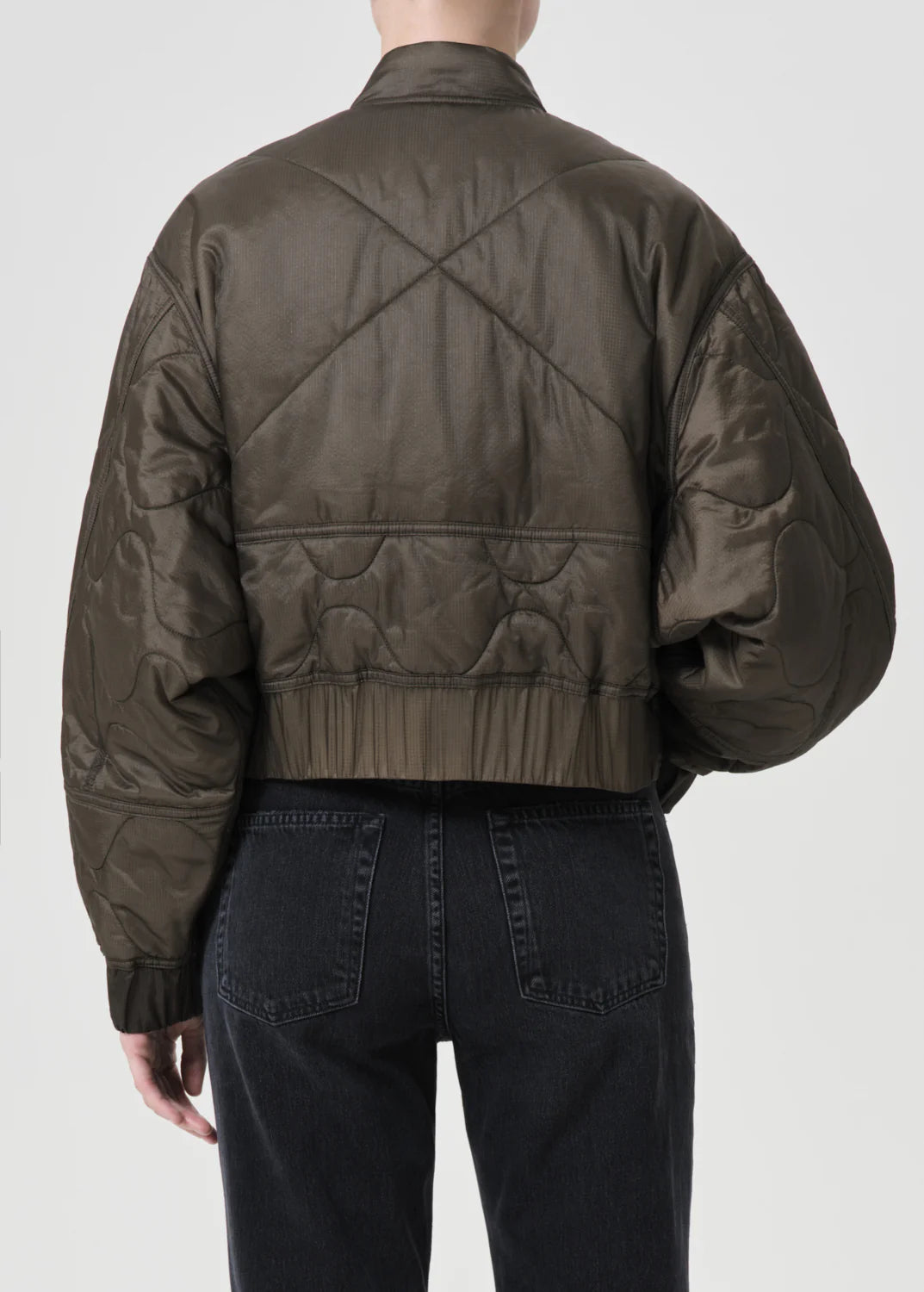 Shoreditch Ski Club x AGOLDE Iona Quilted Jacket in Olive