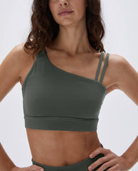Ultimate Asymmetric Double Strap Bra - Sea Green