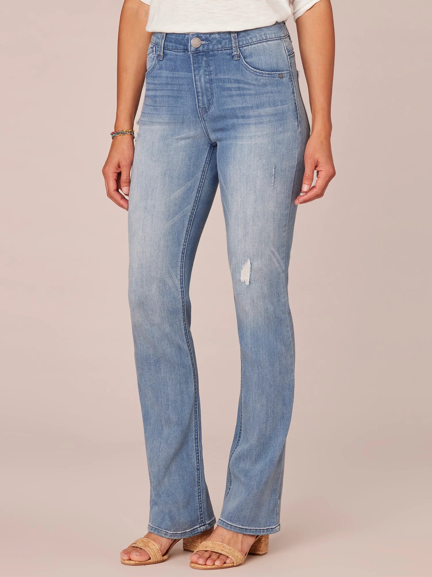 "Ab"solution® High Rise Itty Bitty Bootcut Light Blue Jeans