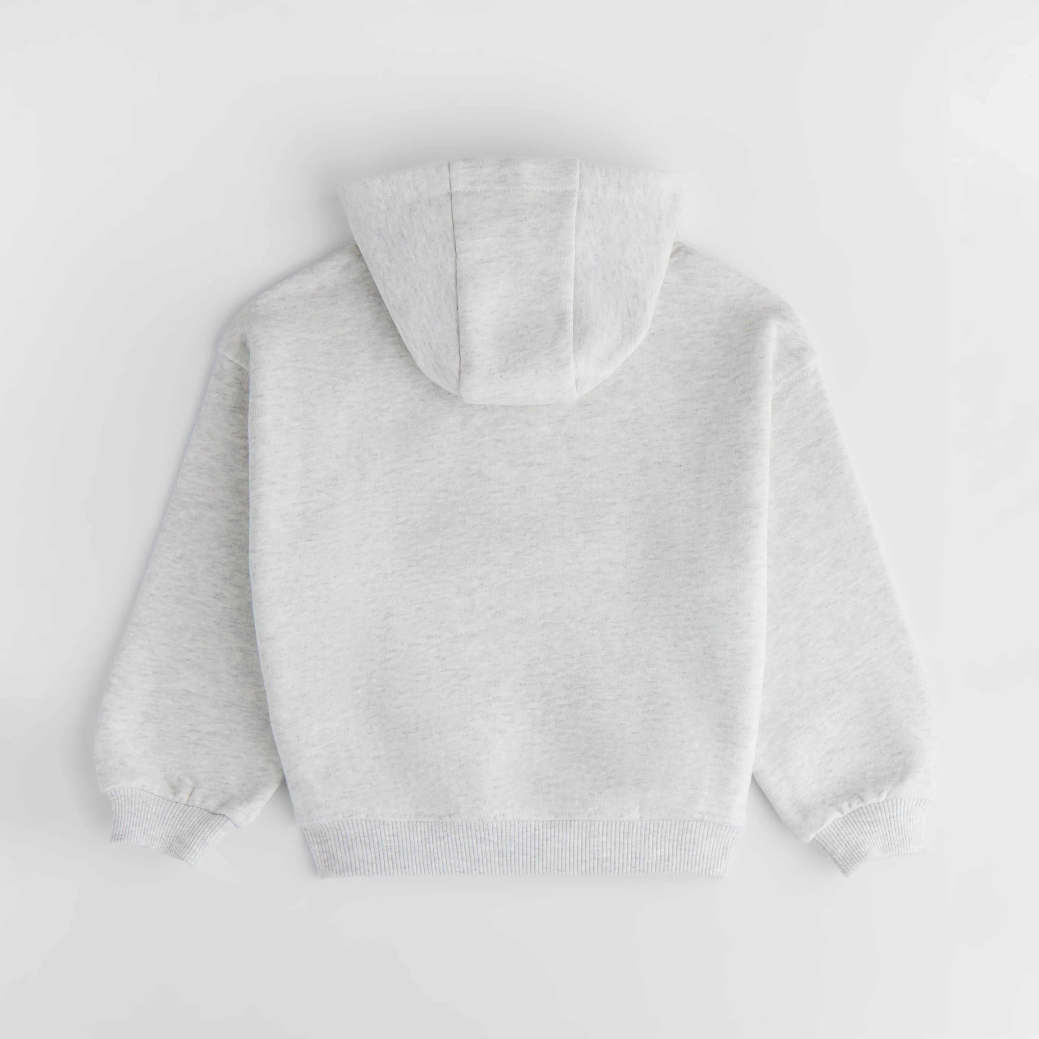 Mini Varsity Oversized Hoodie - Light Grey Melange/Black