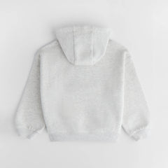 Mini Varsity Oversized Hoodie - Light Grey Melange/Black