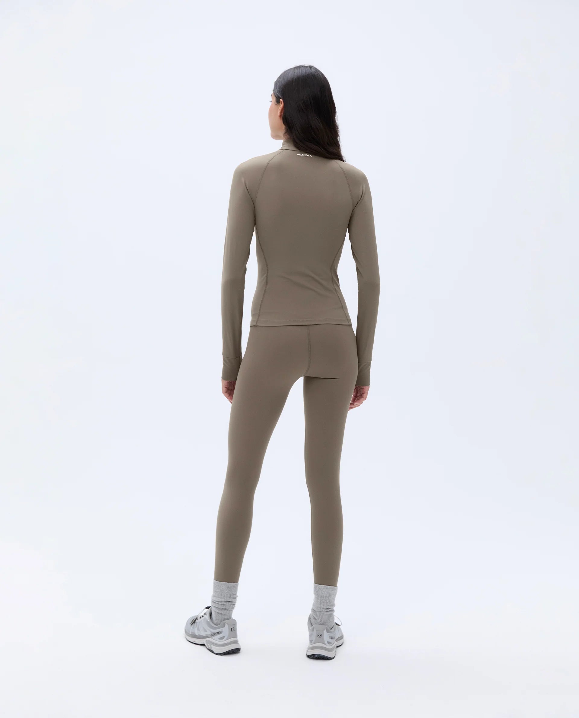 Ultimate Long Sleeve Quarter Zip Top - Cocoa Brown