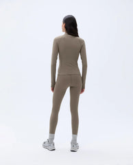 Ultimate Long Sleeve Quarter Zip Top - Cocoa Brown