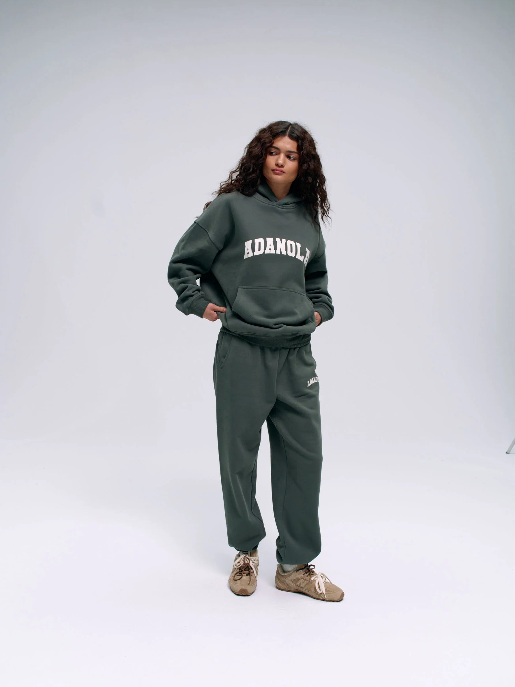 Varsity Oversized Hoodie - Sea Green/Marshmallow White
