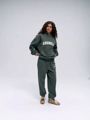 Varsity Oversized Hoodie - Sea Green/Marshmallow White